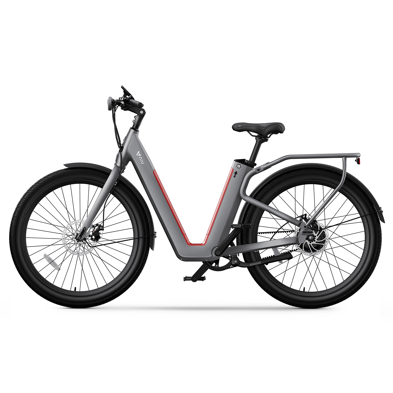 Complete side profile of the NIU BQi-C3 Pro e-bike