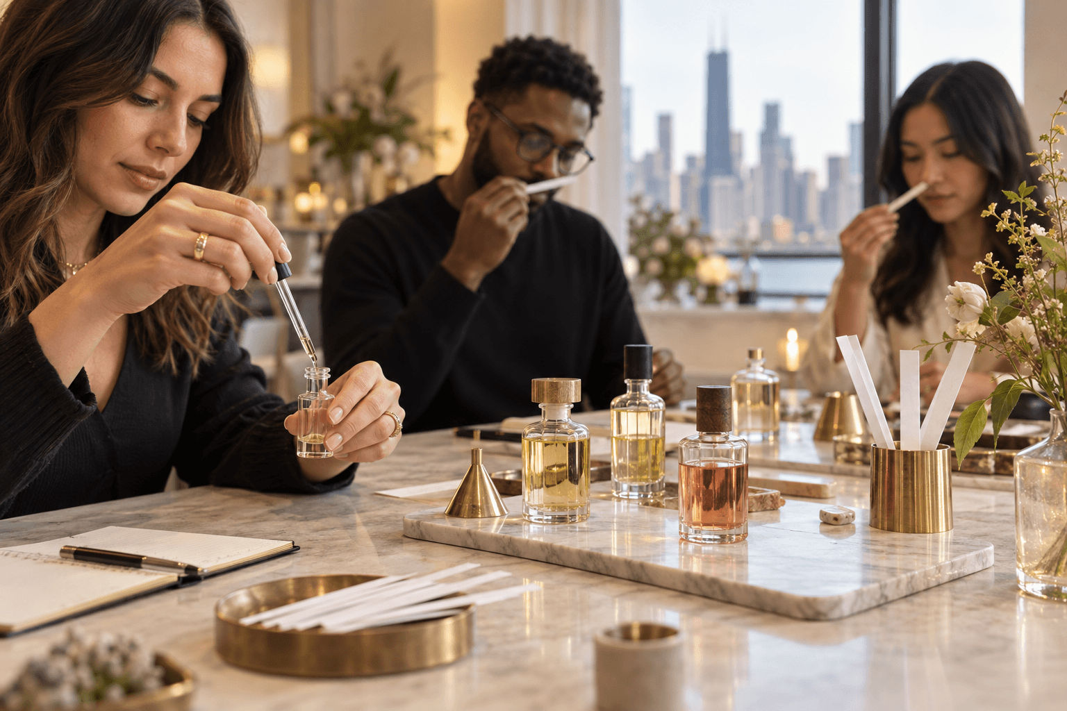 Representative perfume-making workshop in a Chicago studio