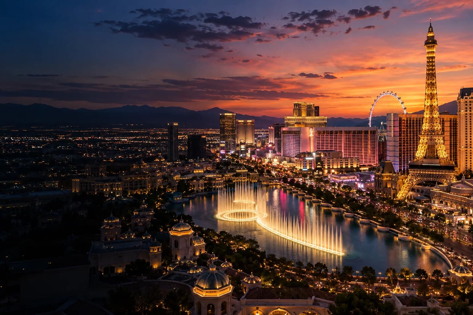 Las Vegas destination skyline and city atmosphere