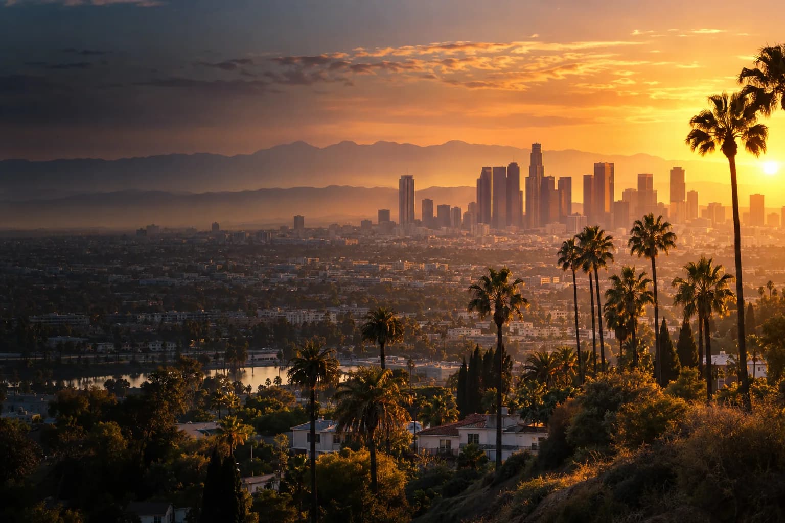 Los Angeles destination skyline and city atmosphere