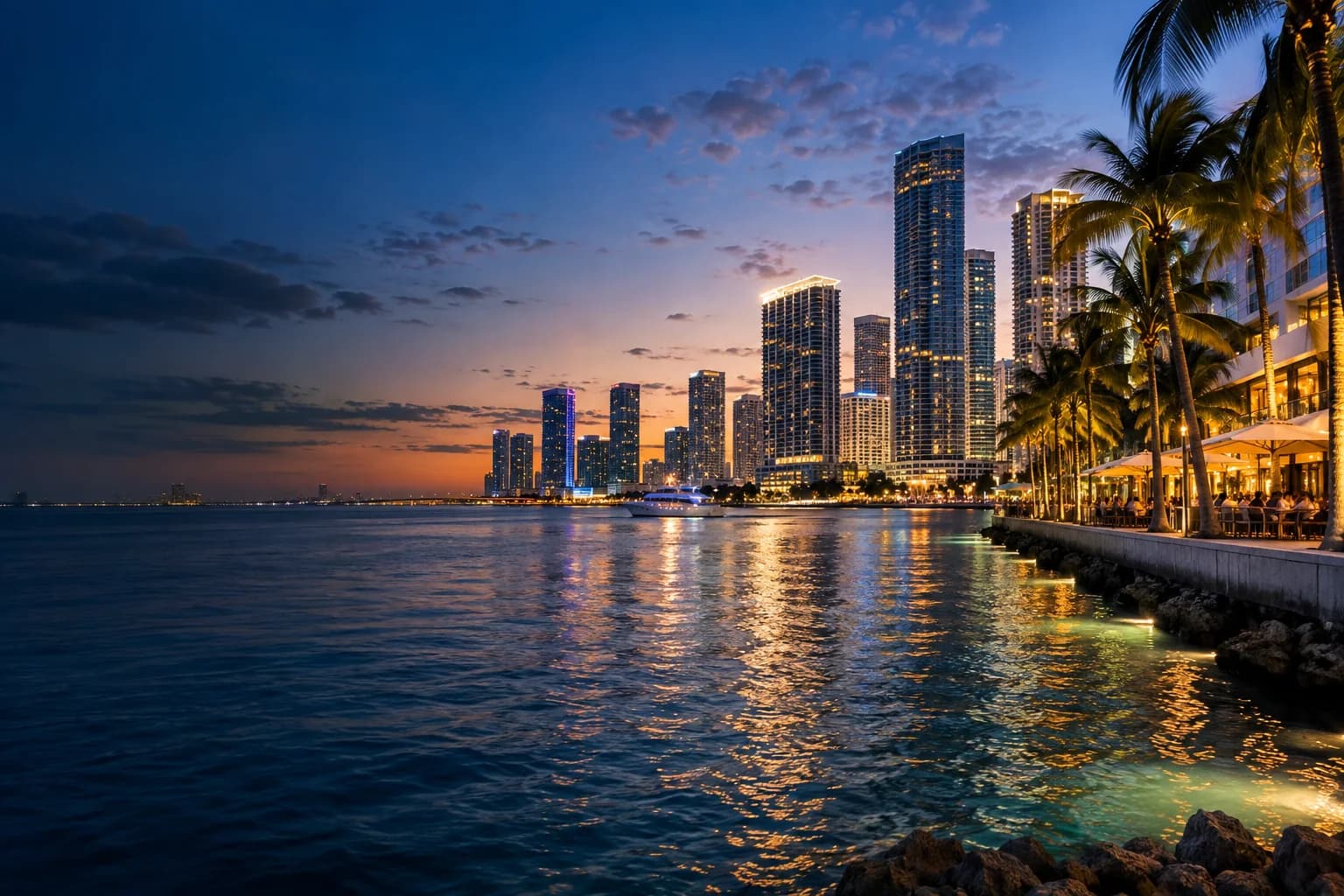 Miami destination skyline and city atmosphere