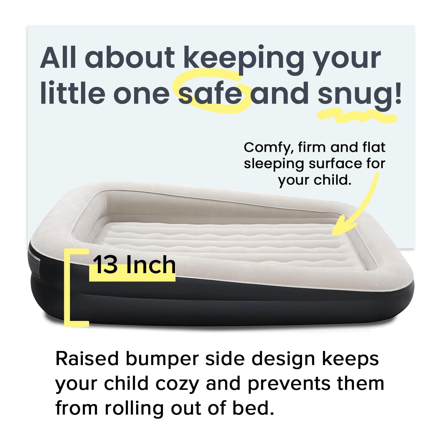 Side view of the King Koil Kids airbed