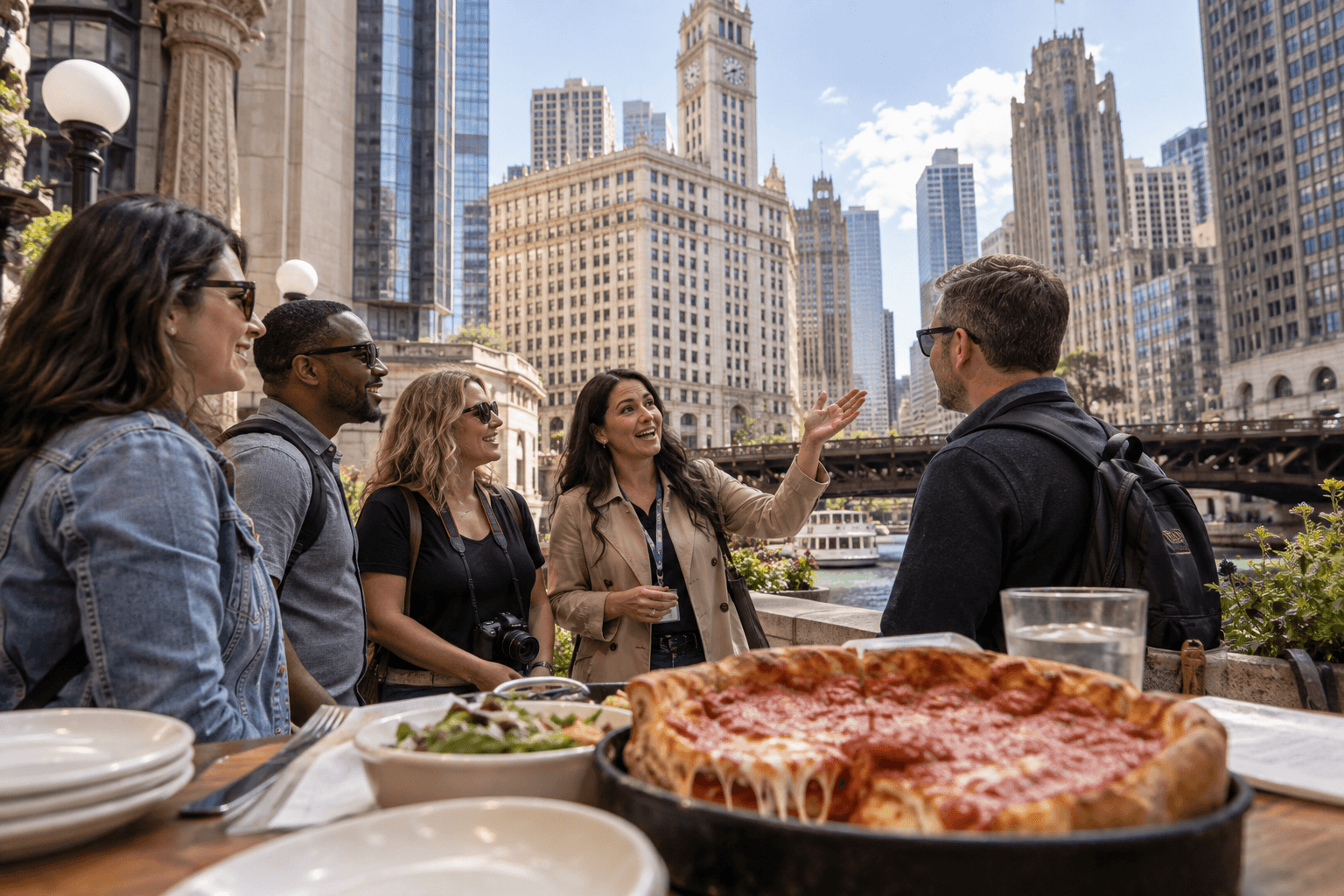 Representative guided Chicago walk combining architecture and local food